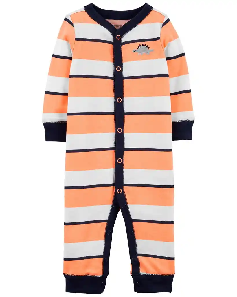 Ropa Carter Pijama Rayas Naranja Dino 6 Meses