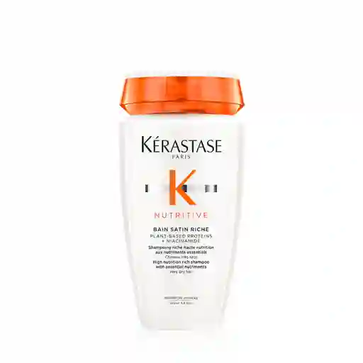 Shampoo Altamente Nutritivo E Hidratante Bain Satin Riche Kérastase 250ml Para Cabello Muy Seco