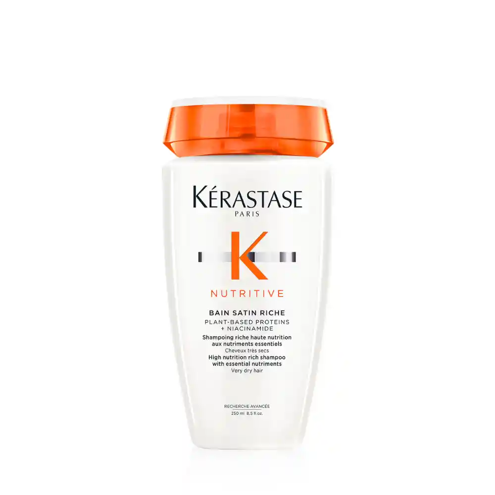 Shampoo Altamente Nutritivo E Hidratante Bain Satin Riche Kérastase 250ml Para Cabello Muy Seco