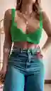 Top Perlas Verde (talla Unica)