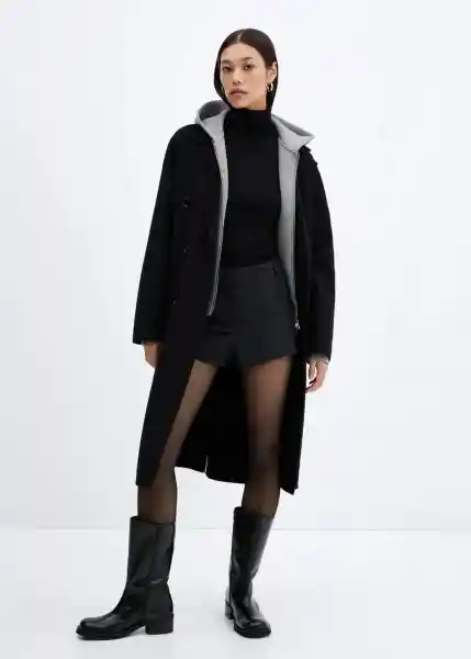 Abrigo Picarol Negro Talla S Mujer Mango