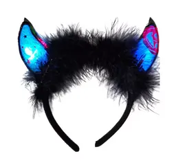 Cachos Cuernos Led Diadema Halloween Peluda Disfraz Luces