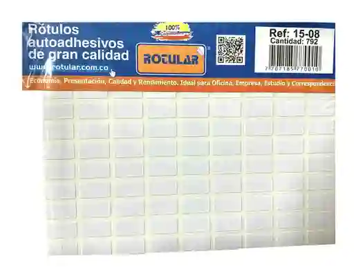 Rotulo Adhesivo Rectangular Blanco 15-08 X 792 Unidades