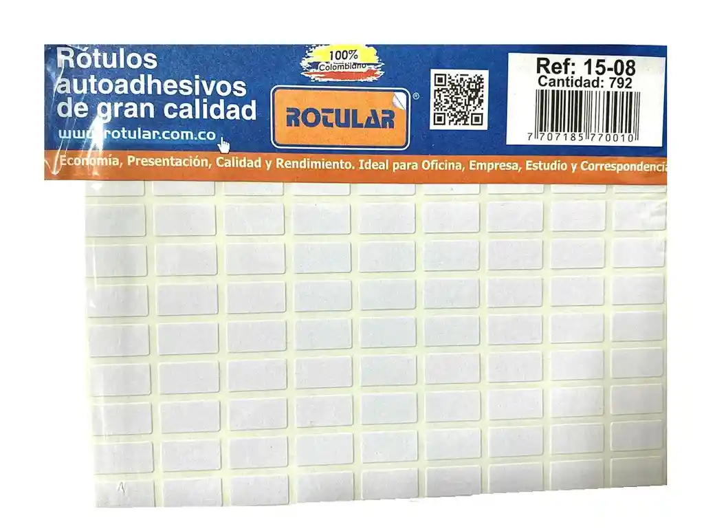 Rotulo Adhesivo Rectangular Blanco 15-08 X 792 Unidades