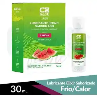 Lubricante Caliente-frío Saborizado Elixir 30 Ml Sandía