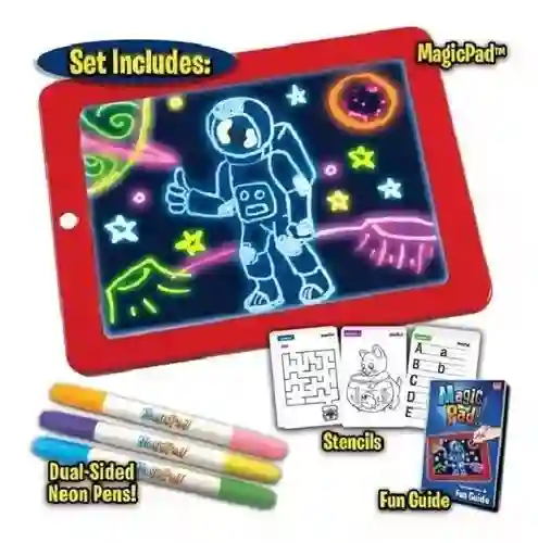 Tablet Magic Pad+3 Marcadores Con 30 Plantillas