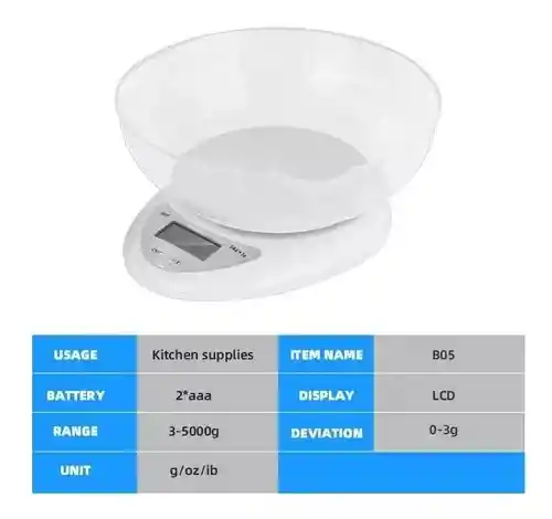 Gramera Digital Cocina Recipiente Balanza Bascula