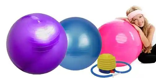 Balón Pilates 75 Cm Pelota Abdominal Yoga Terapia + Inflador - Rosado