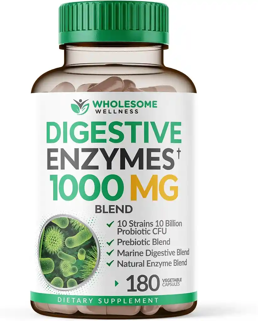 Wholesome Enzimas Digestivas 1000 Mg 180 Capsulas