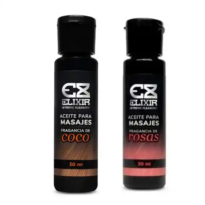 *2 Aceite Para Masajes Elixir Coco Y Rosas X30 Ml