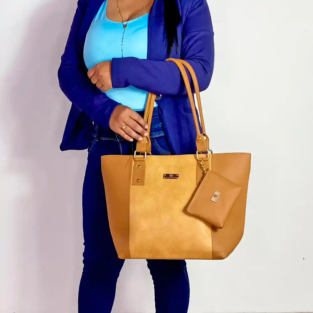 Bolso De Hombro Shopping Y Monedero Mila Miel