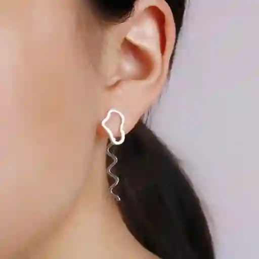 Aretes Con Aplique Zig Zag