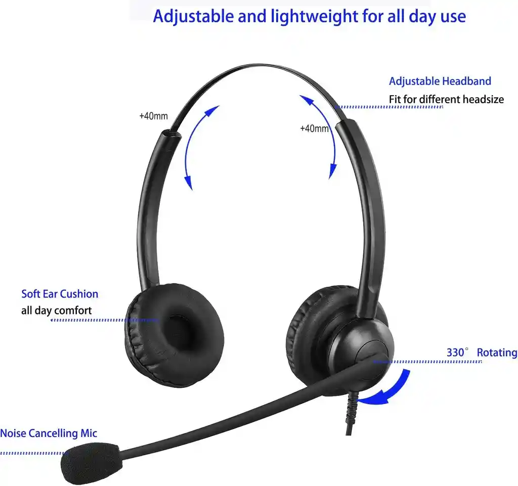 Diadema Para Call Center Rj9 Estereo