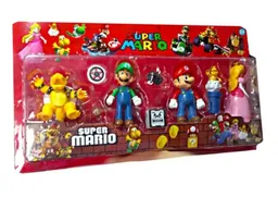 Set X5 Figuras Muñecos Mario Bros Luigi Juguete Blister