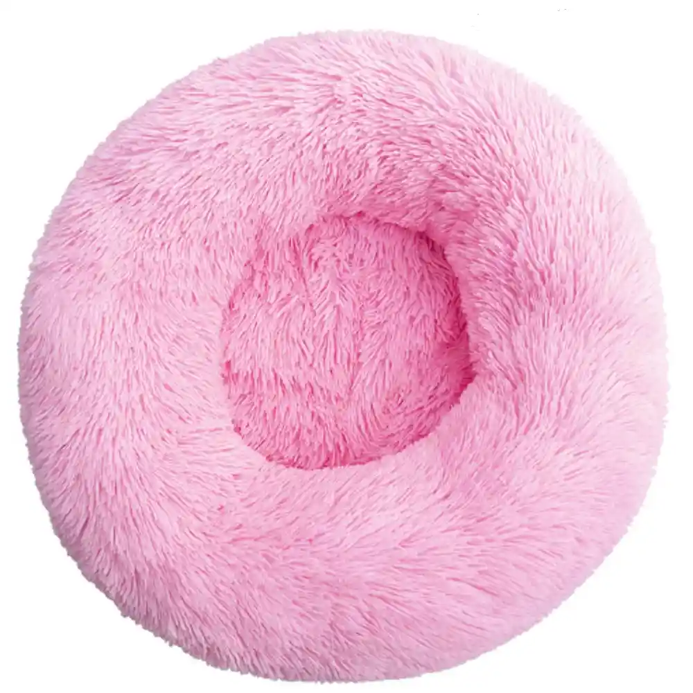 Cama Tipo Dona Para Mascotas Talla L Color Rosado