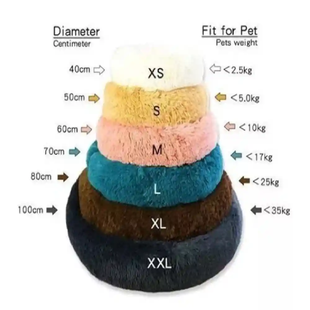 Cama Tipo Dona Para Mascotas Talla M Color Gris