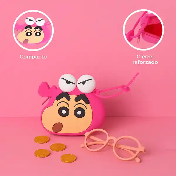 Monedero Shinnosuke Nohara Serie Crayon Sinchan Fucsia Miniso