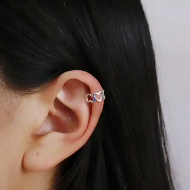 Earcuff Mini Corazón Cruzado