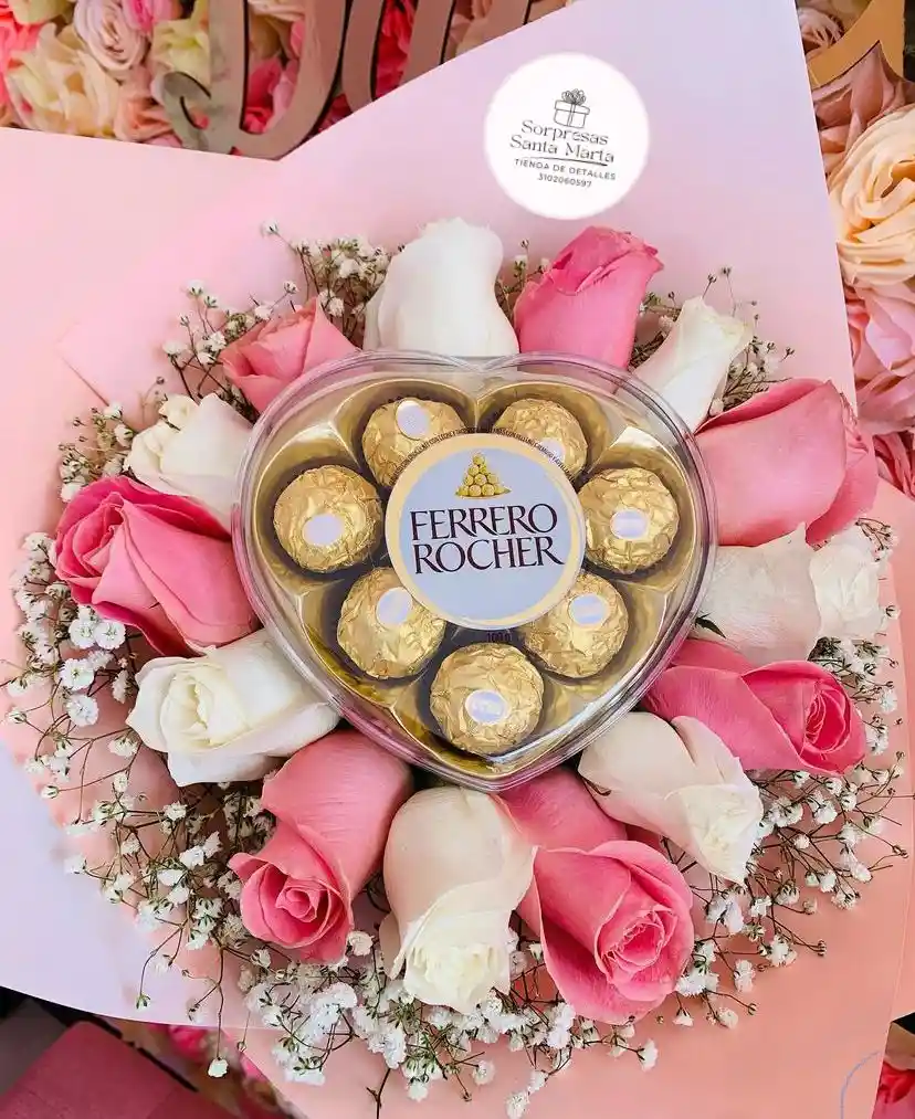 Ramo De Rosas Con Chocolate