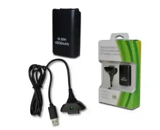 Kit Carga Y Juega Para Control Xbox 360 Pila Bateria Y Cable