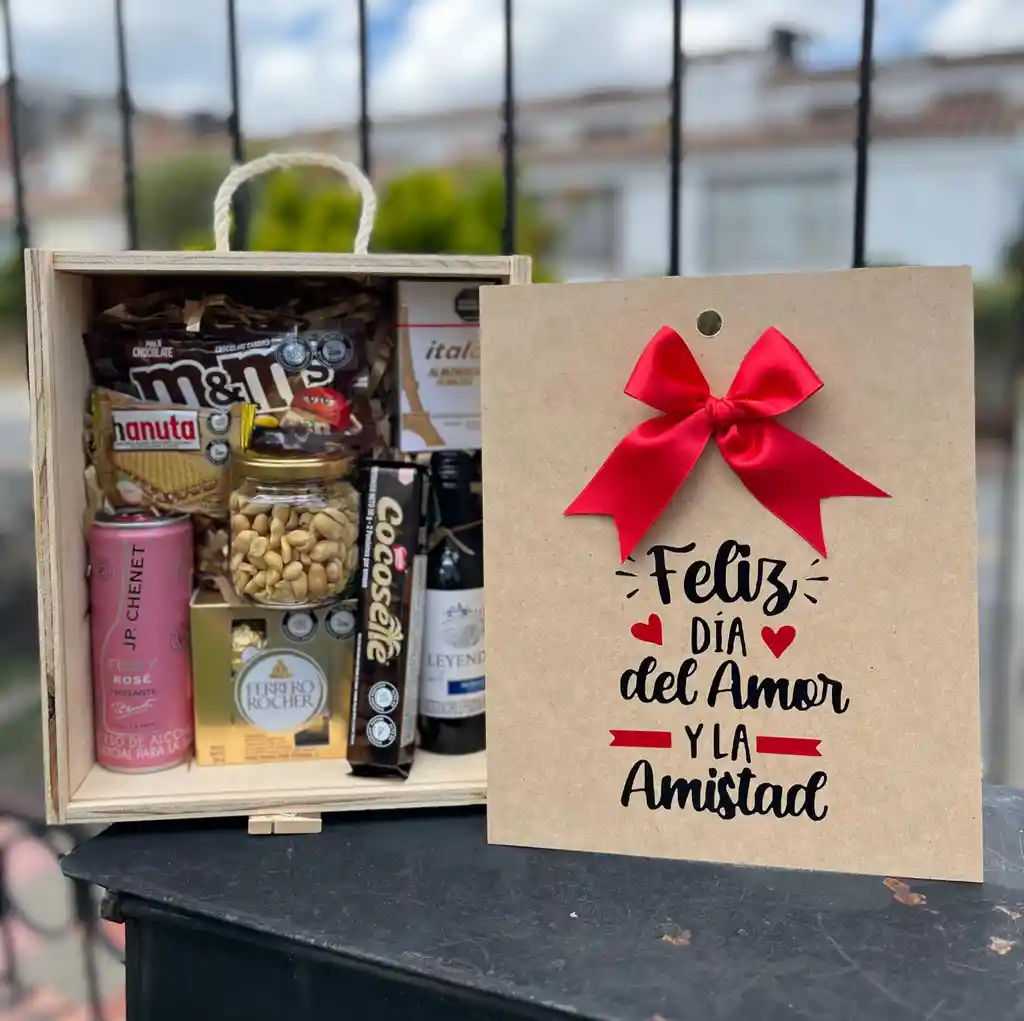 Regalo Con Vino Amor Y Amistad