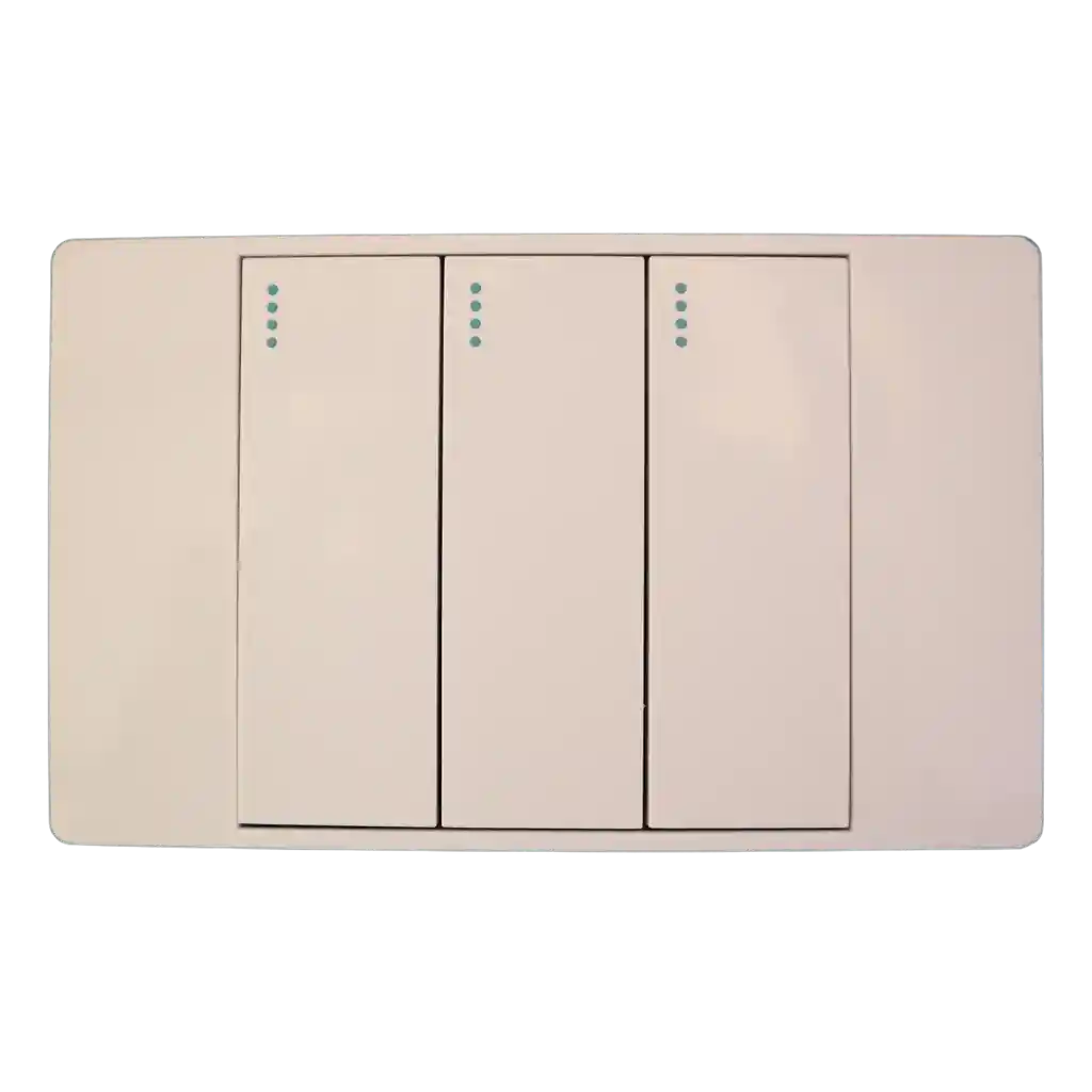 Interruptor Triple Dixton Línea De Blanco De Lujo