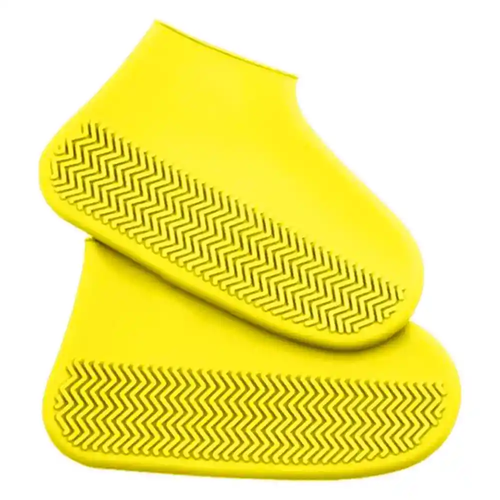 Zapatones Funda Silicona 100% Impermeable Zapato Lluvia Moto Amarillo