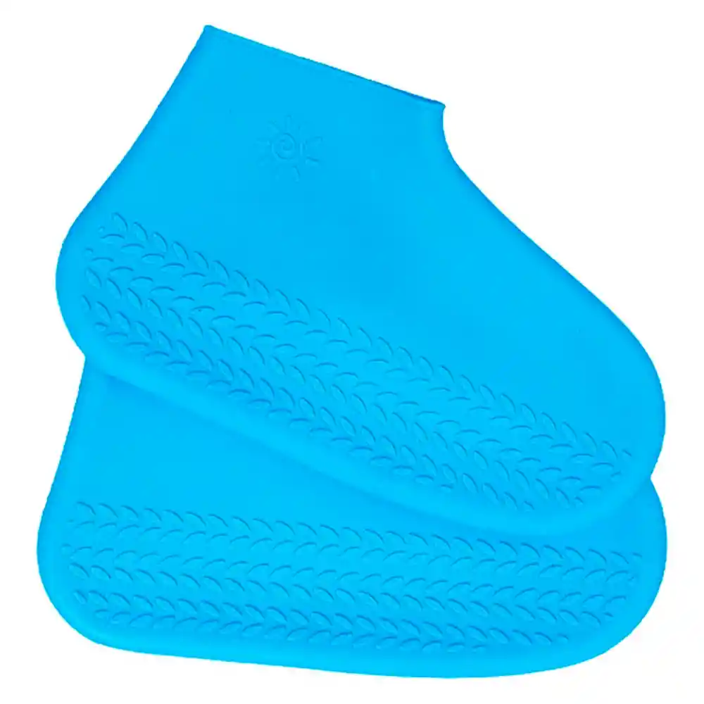 Zapatones Funda Silicona 100% Impermeable Zapato Lluvia Moto Azul