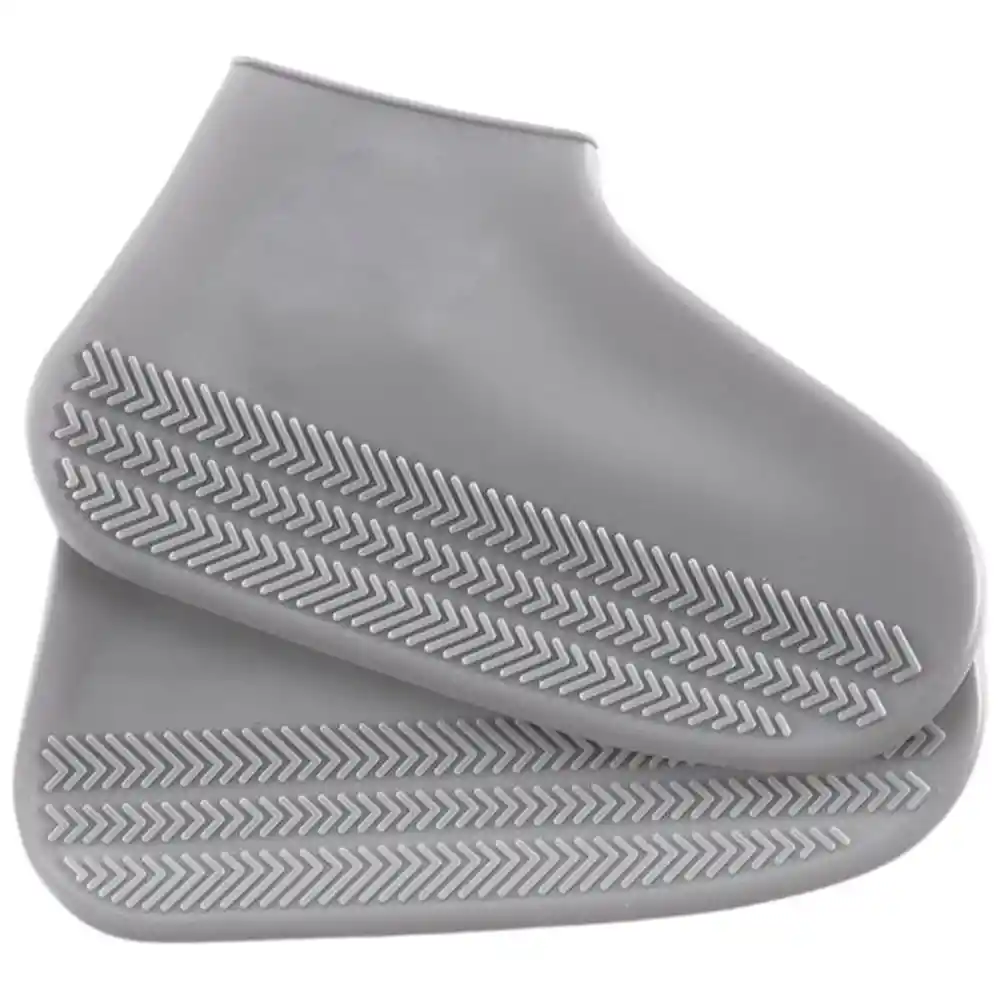 Zapatones Funda Silicona 100% Impermeable Zapato Lluvia Moto Gris