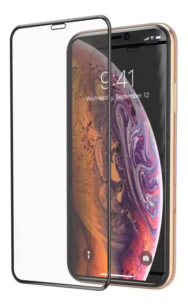 Vidrio Templado Para Iphone Xs Max Borde Negro