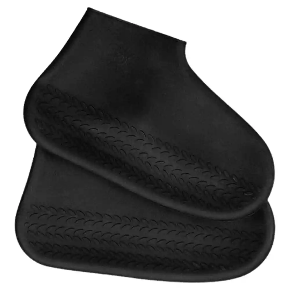 Zapatones Funda Silicona 100% Impermeable Zapato Lluvia Moto Negro