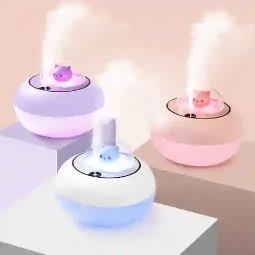 Humidificador Tierno Gatico Eléctrico Usb Con Lámpara Led Para El Hogar Aromaterapia Y Niños
