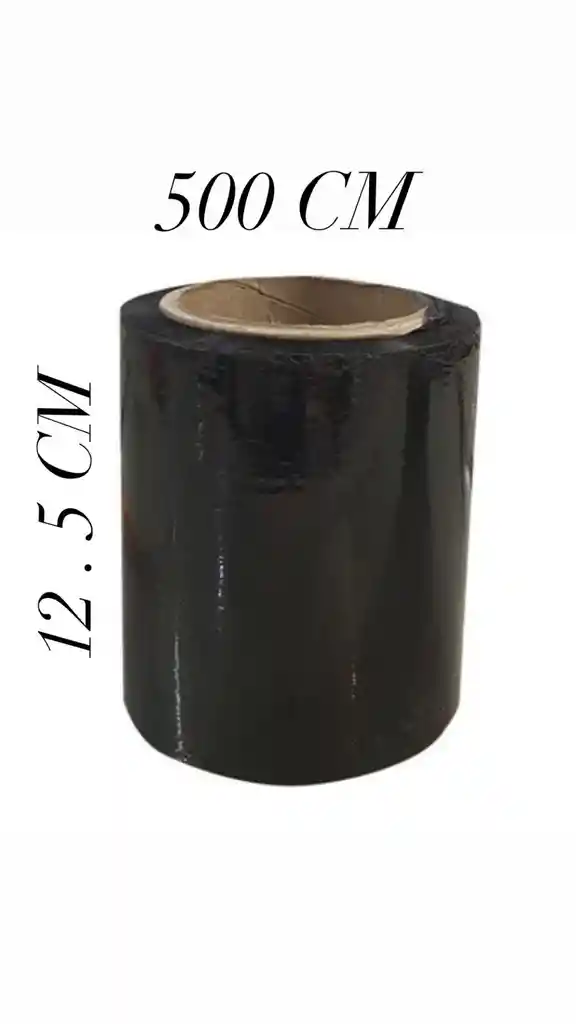 Rollo Stretch Film Vinipel Industrial Negro 12.5cms 500mts X3 Unidades