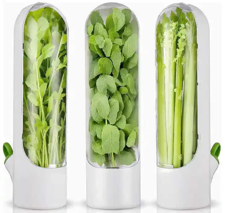Contenedor Conservador Organizador De Hiervas Y Vegetales Para Nevera