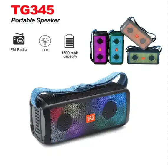 Parlante Bluetooth Tyg Luces Led Radio Fm Alta Potencia