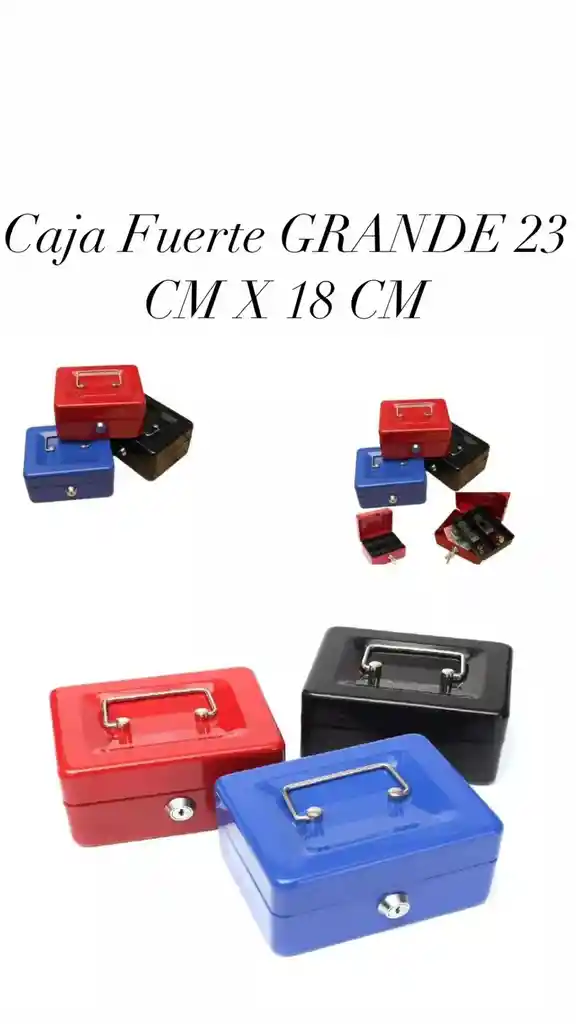 Caja Fuerte Metálica Seguridad Monedero + Llaves Grande 23cm X 18 Cm