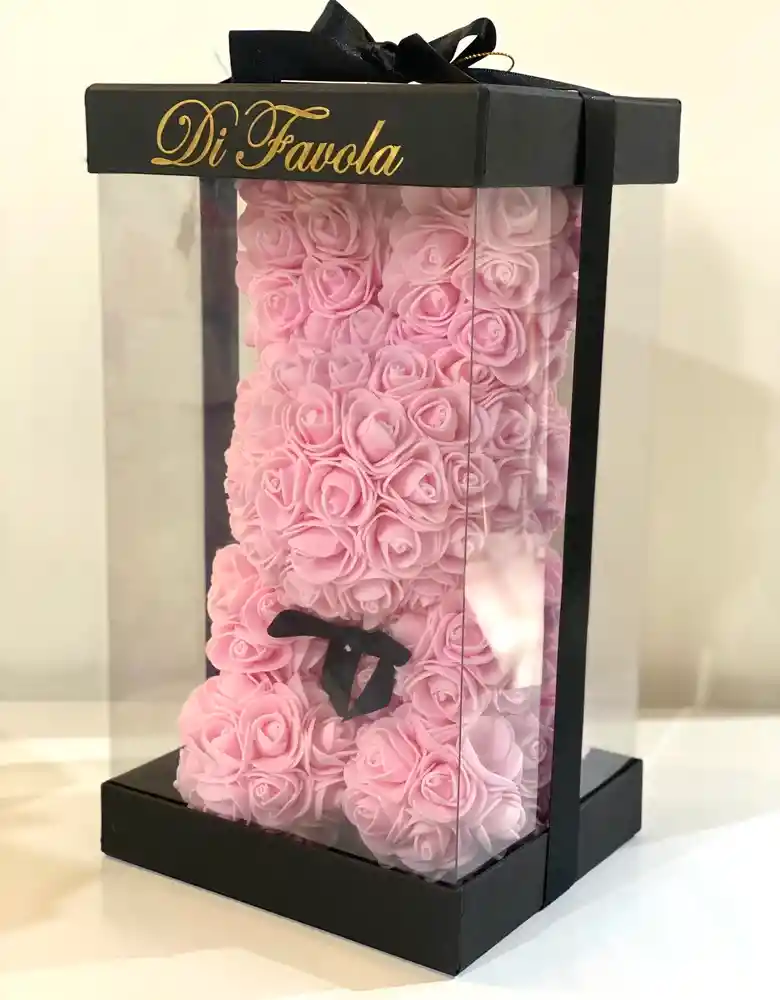 Conejito En 3d De Rosas Rosadas Pequeño.