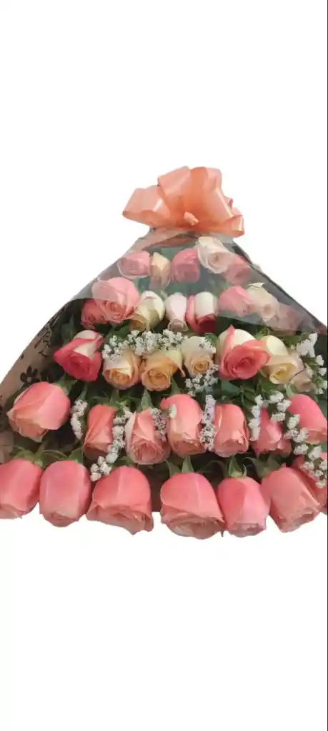 Bouquet Con Rosas Color Salmon