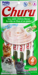 Inaba® Cat Snack Churu Tuna With Chicken Recipe (4 Tubos De 14 Gr)