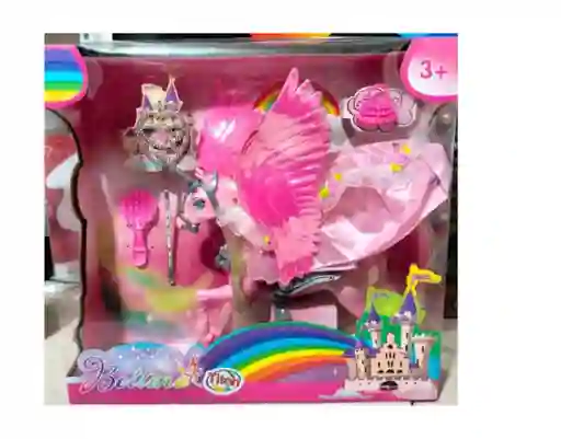 Muñeca Princesa Y Unicornio Con Armadura - Juguete Pegasus
