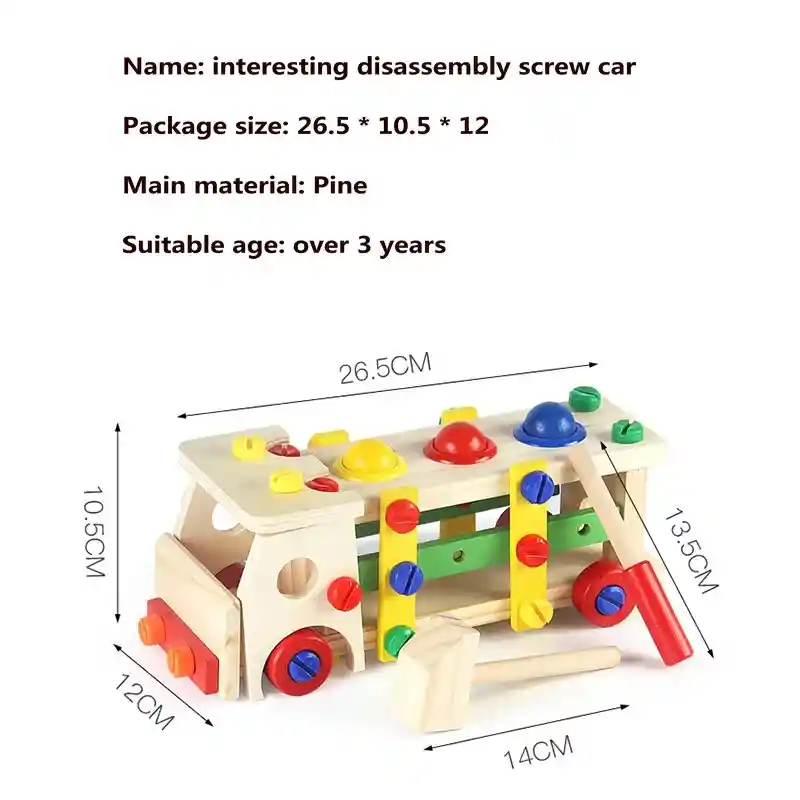 Carro De Atornillar Didáctico, Madera.