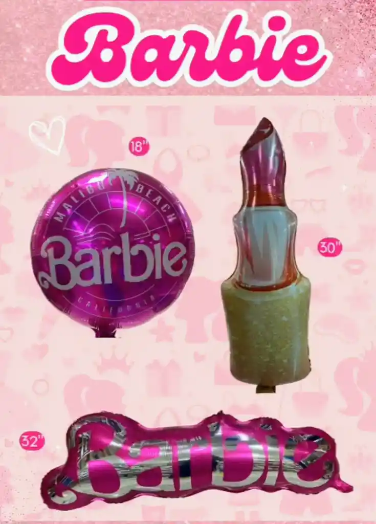 Globos Metalizado Barbie X 3