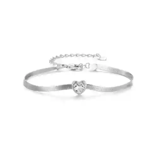 Pulsera Para Mujer Corazón Amor Fabricada En Plata 925