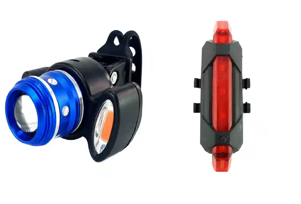 Luz Linterna Bicicleta Delantera Azul Zoom 1000lm + Luz Trasera