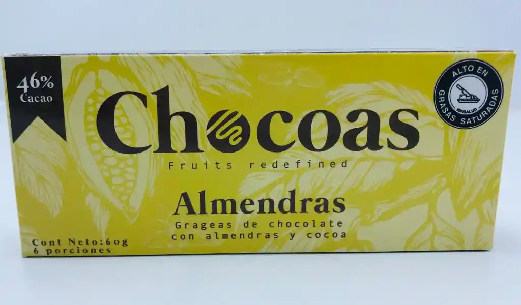 Grageas De Chocolate Con Almendras Y Cocoa 60g Chocoas