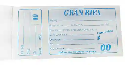 Talonario De Rifa Bond 100 Hojas