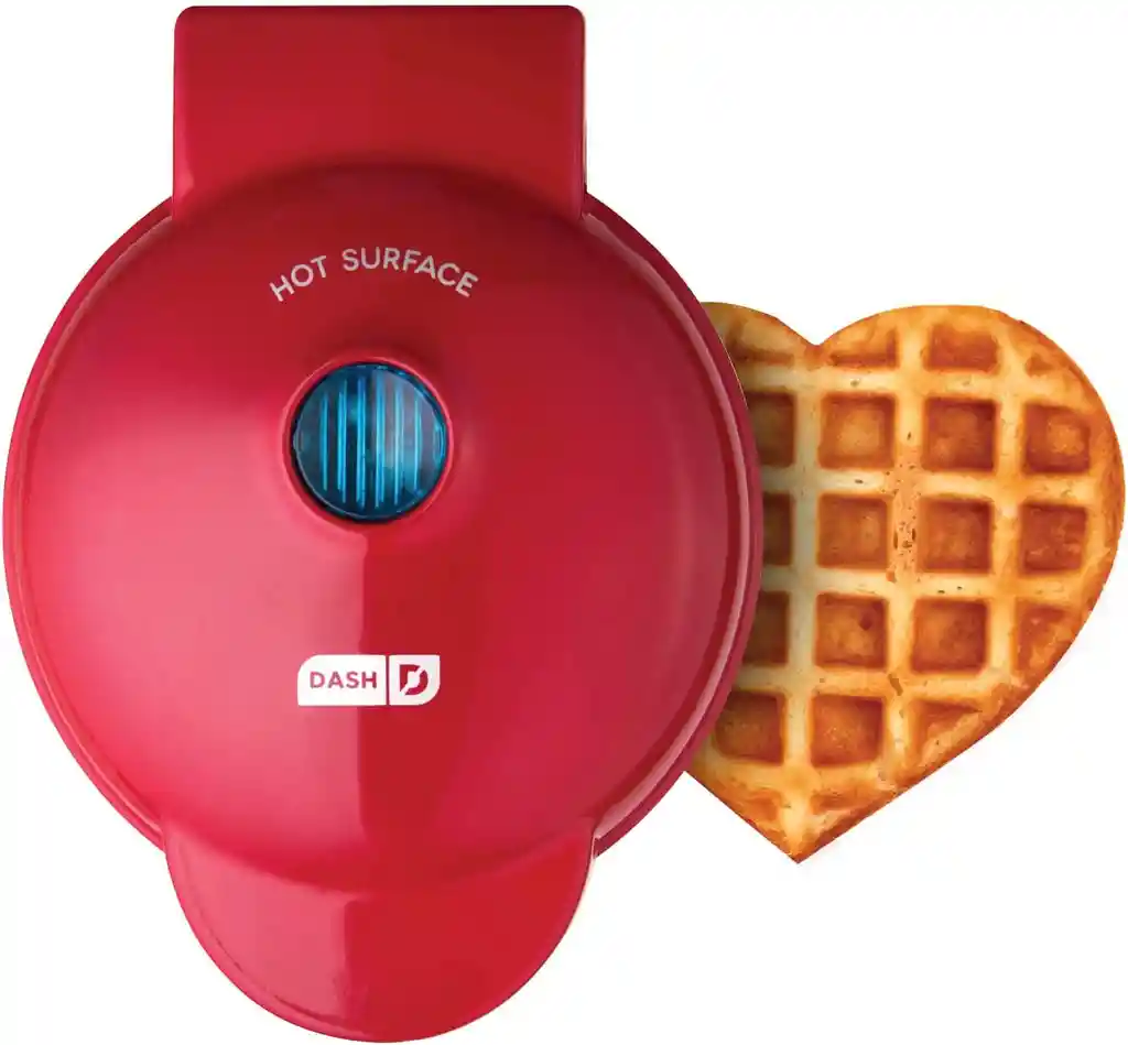 Mini Wafflera Dash Corazon Rojo