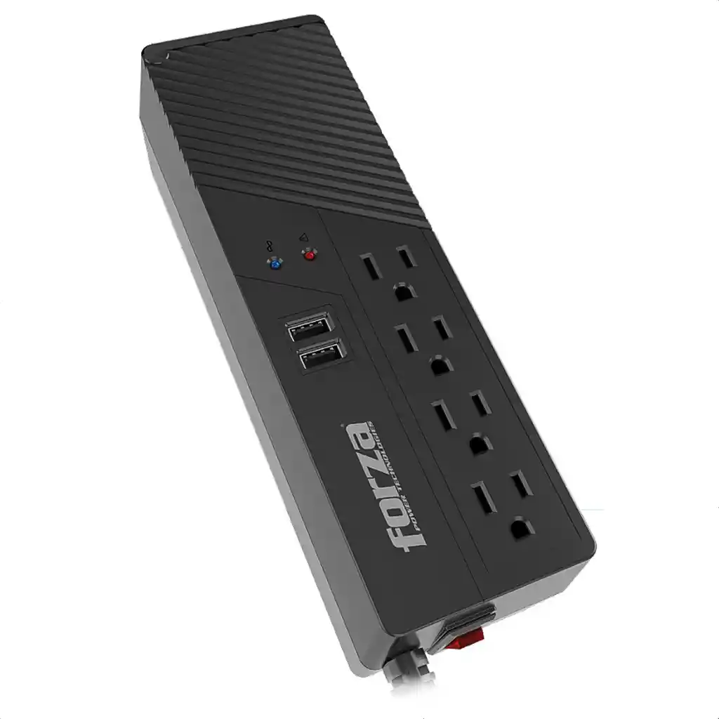 Regulador De Voltaje Forza 1000va/500w Con 4 Tomas + 2 Usb