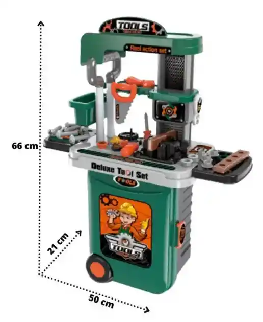 Set Herramientas Para Niños 3 En 1 Con Maleta Con Ruedas