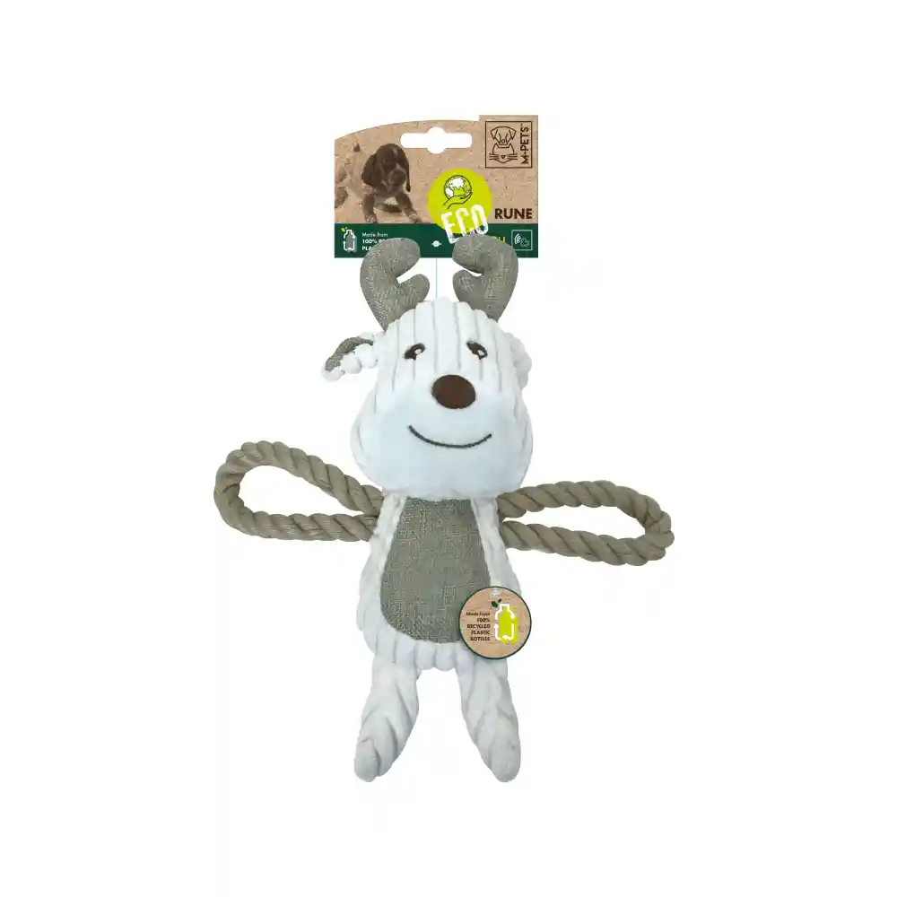 Peluche Para Perro M-pets Eco Rune Verde Con Blanco - 30x27x8 Cm